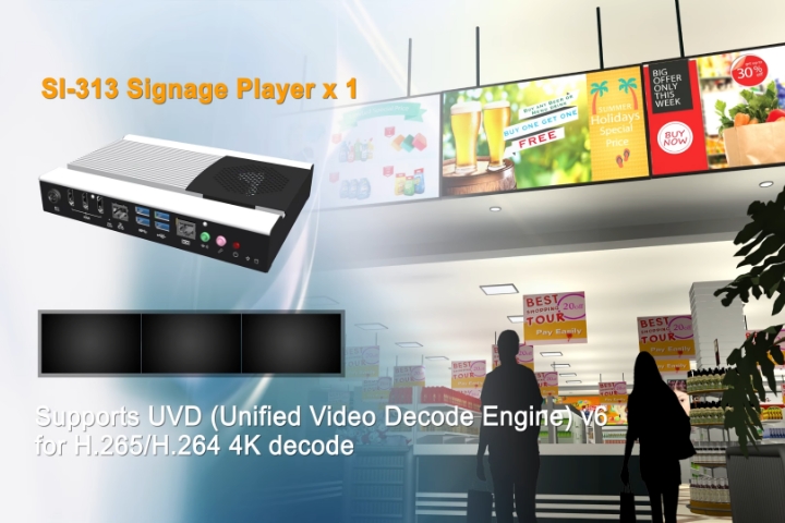 SI-313 3x 4K Digital Signage Player